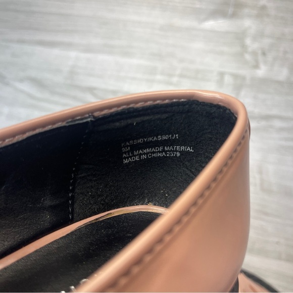 Madden Girl Kassidy Pink Blush Chunky Block Penny Loafer Slip On Heels Size 9 - Picture 13 of 14